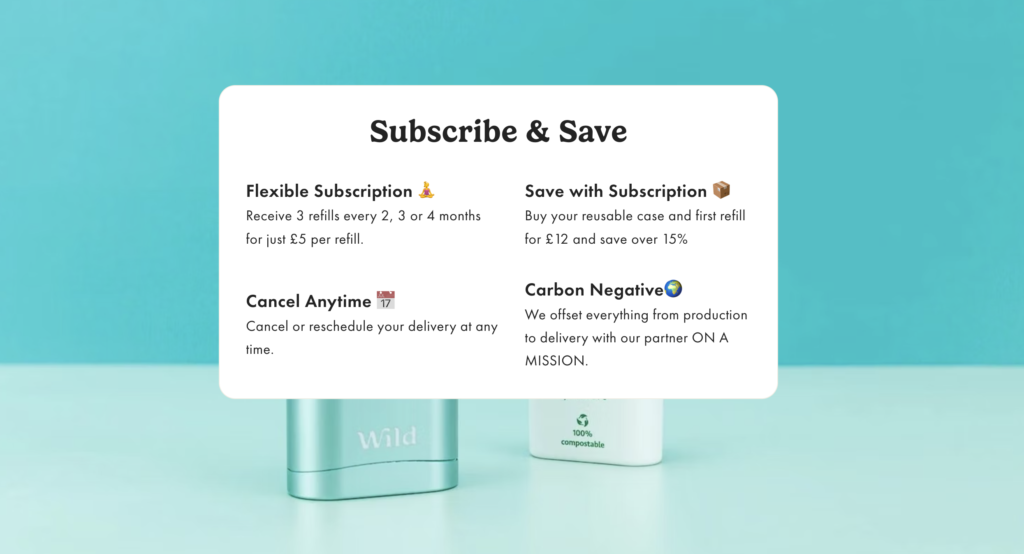 Wild deodorant prices and subscription