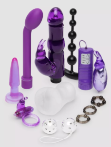 Couples sex toy kit with vibrators cock rings and anal beads